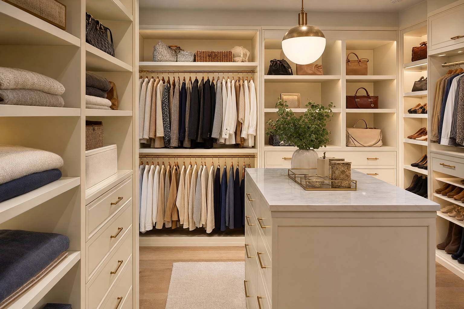 Luxury custom walk-in closet